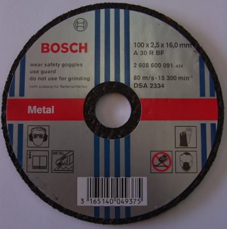 Bosch Metal Cutting Disc 100x2.5x16mm (25 pieces)